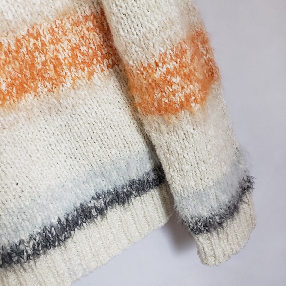 Workshop Sweater XL Cream Ivory Orange Stri - Picture 5 of 7